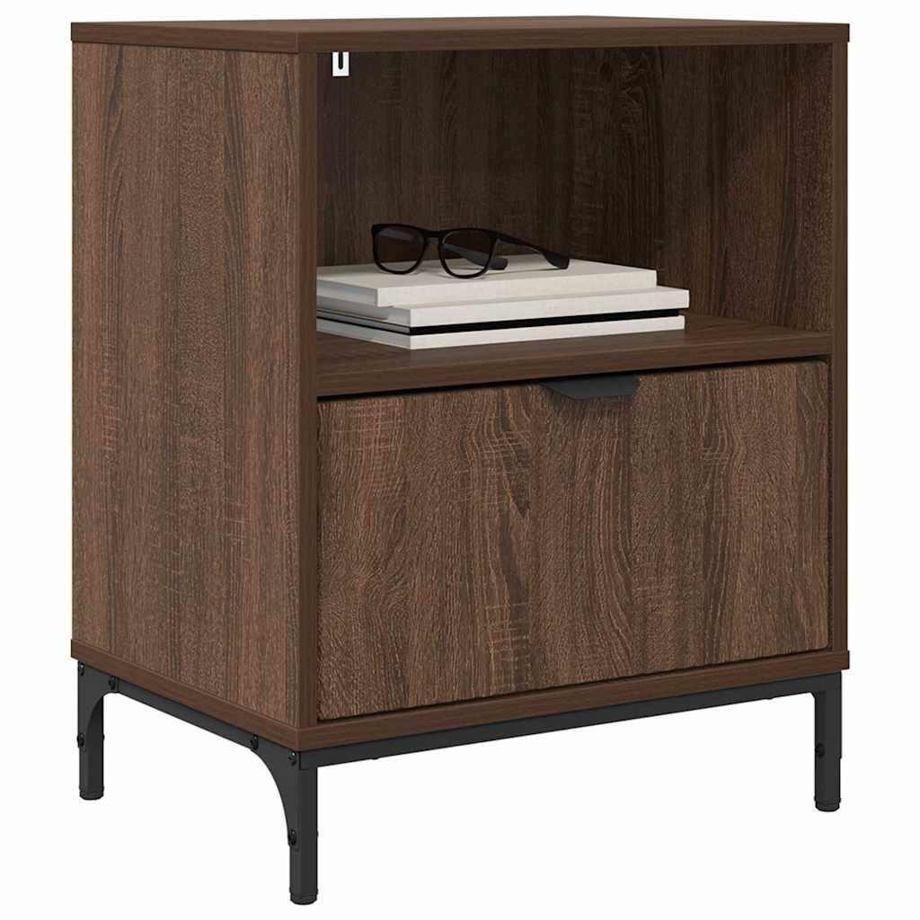 vidaXL Nachtkastje bruin eikenkleur 49 x 36 x 61 cm Bewerkt hout