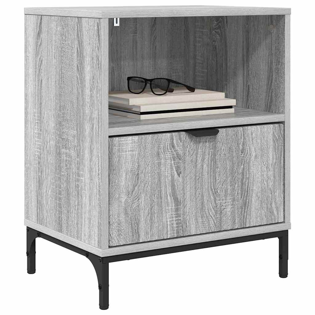 vidaXL Nachtkastje met lade Grijs sonoma 49 x 36 x 61 cm Bewerkt hout