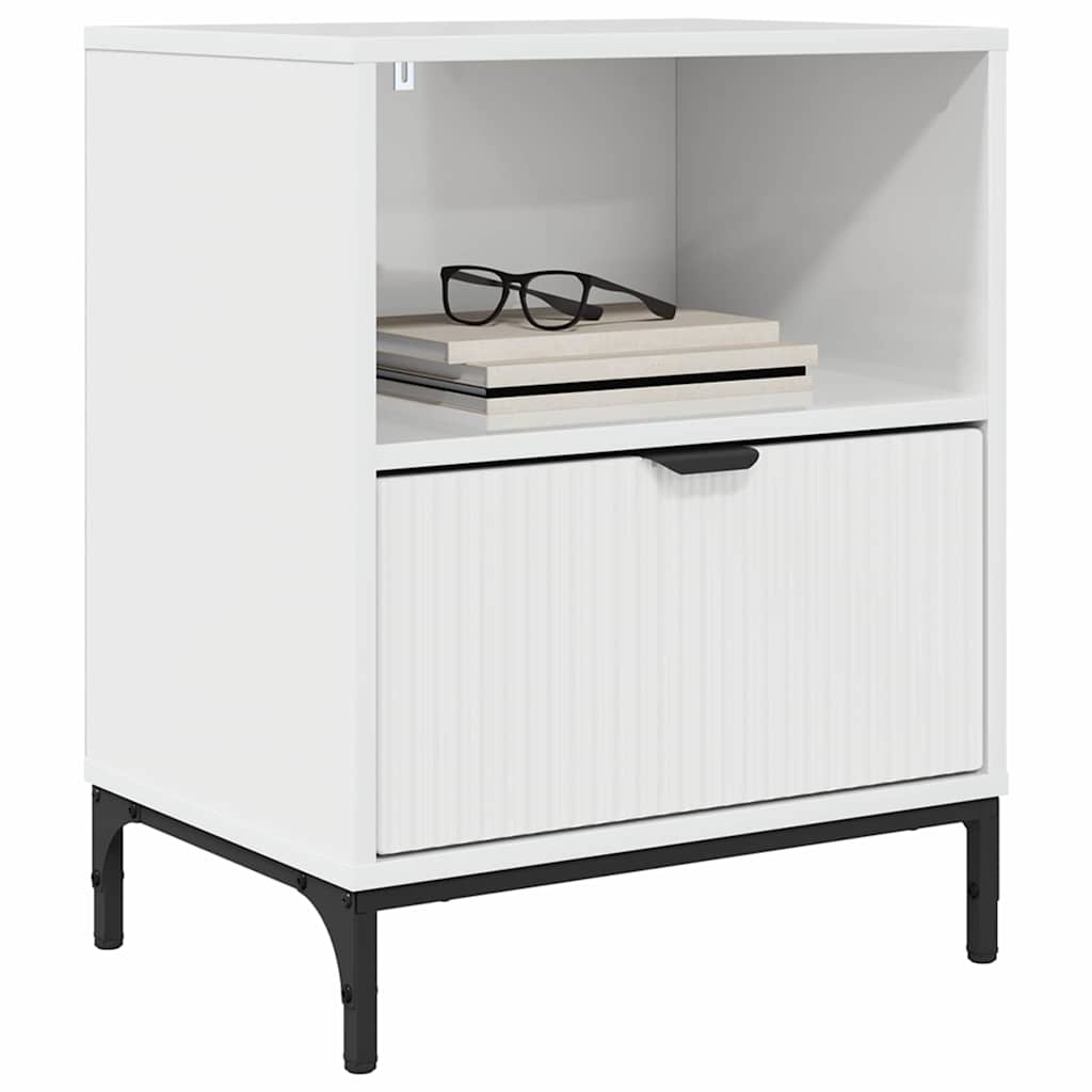 vidaXL Nachtkastje met lade Hoogglans wit 49 x 36 x 61 cm Bewerkt hout
