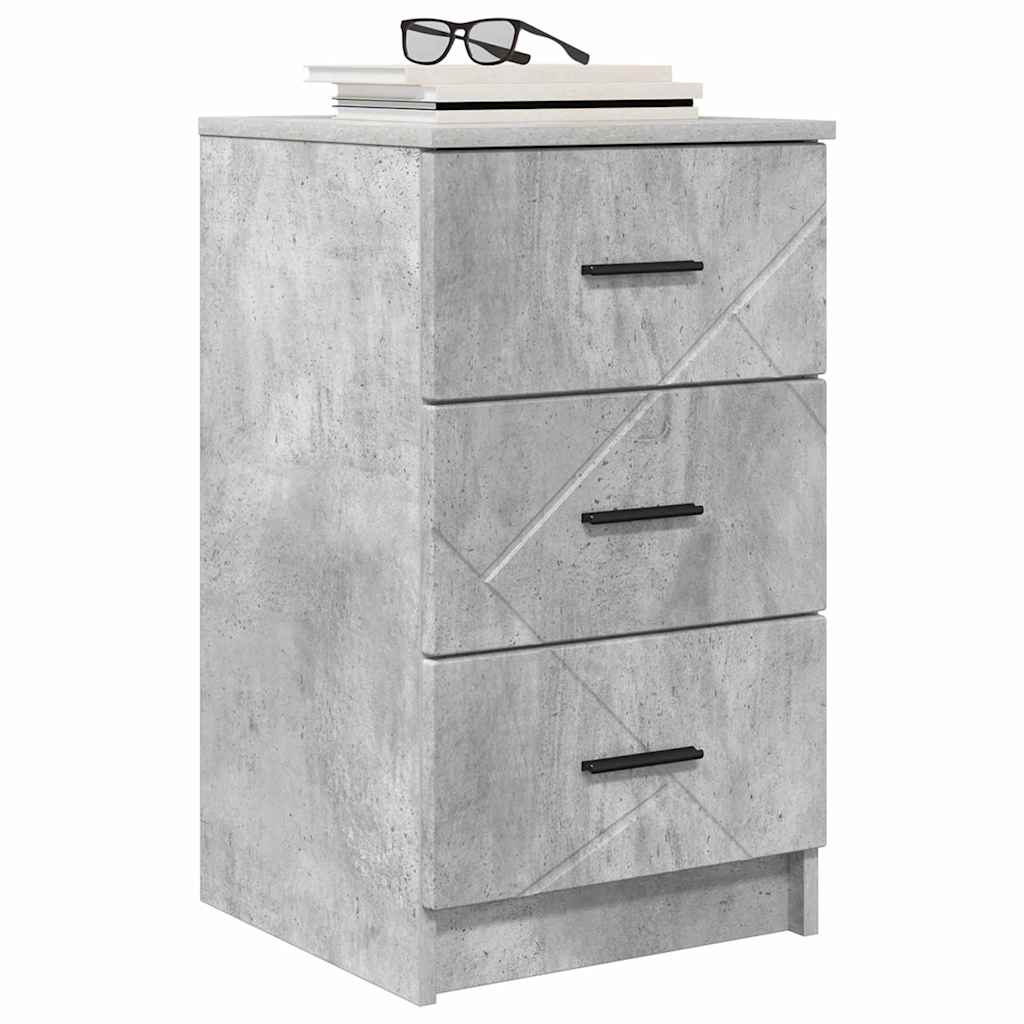 vidaXL Nachtkastje met lade Betongrijs 38 x 38 x 66 cm Bewerkt hout