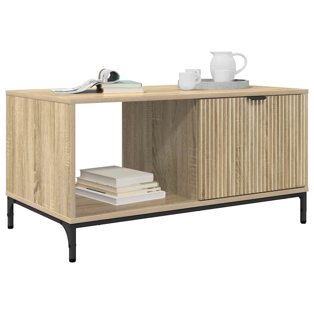 vidaXL Salontafel Sonoma eiken 90 x 49 x 46 cm Bewerkt hout