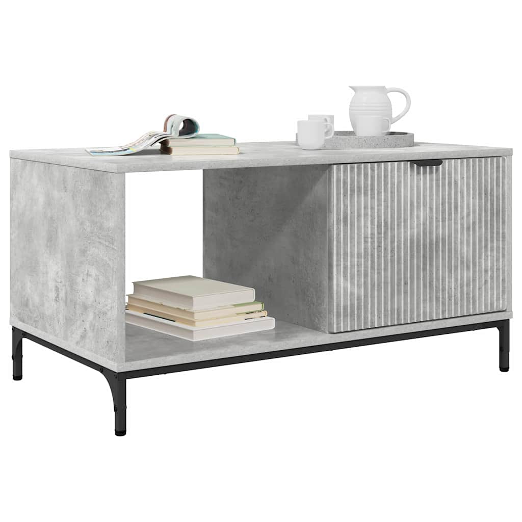 vidaXL Salontafel Betongrijs 90 x 49 x 46 cm Bewerkt hout