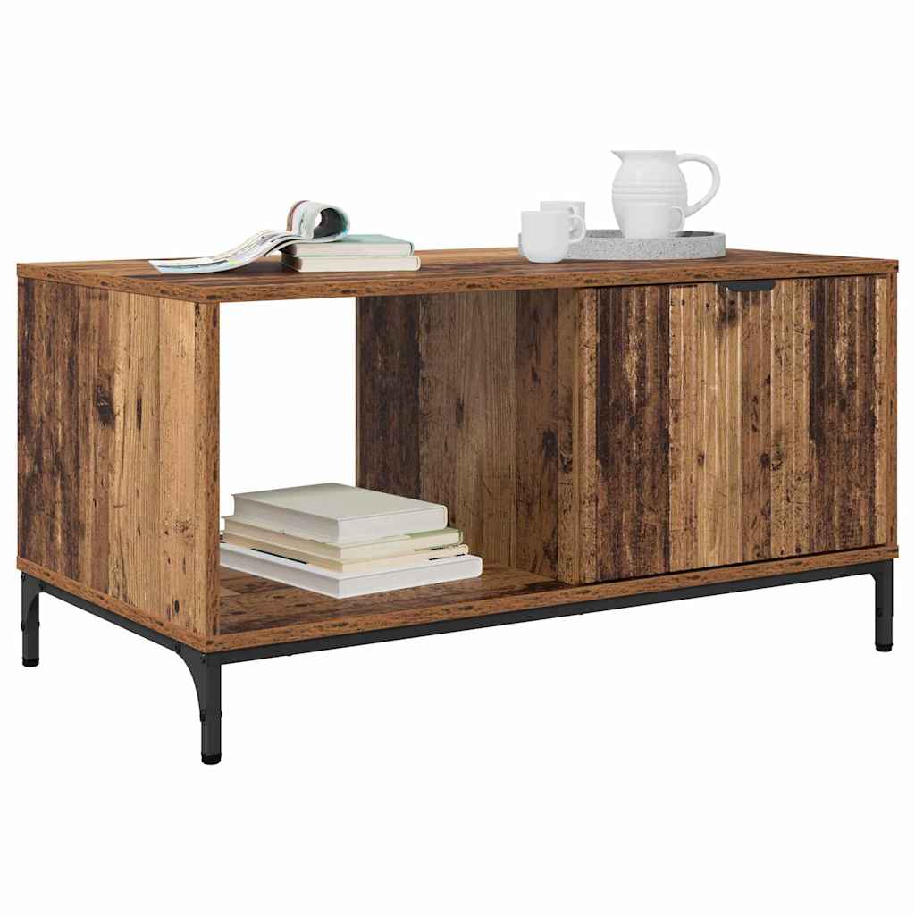 vidaXL Salontafel Oud hout 90 x 49 x 46 cm Bewerkt hout