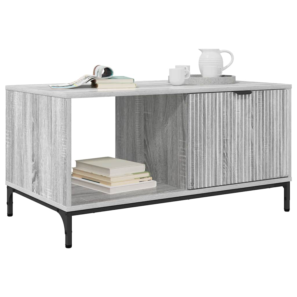 vidaXL Salontafel Grijs sonoma 90 x 49 x 46 cm Bewerkt hout
