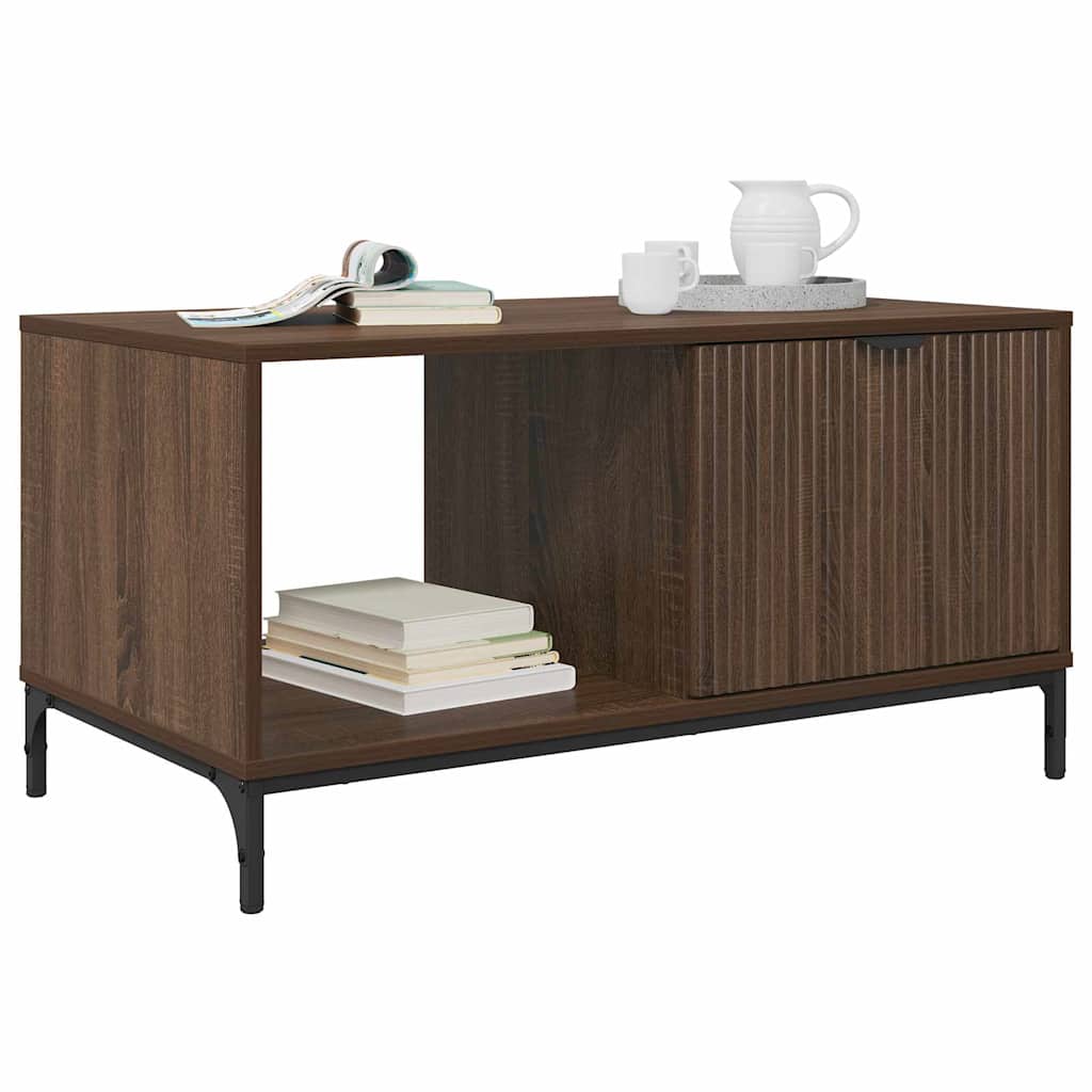 vidaXL Salontafel bruin eikenkleur 90 x 49 x 46 cm Bewerkt hout