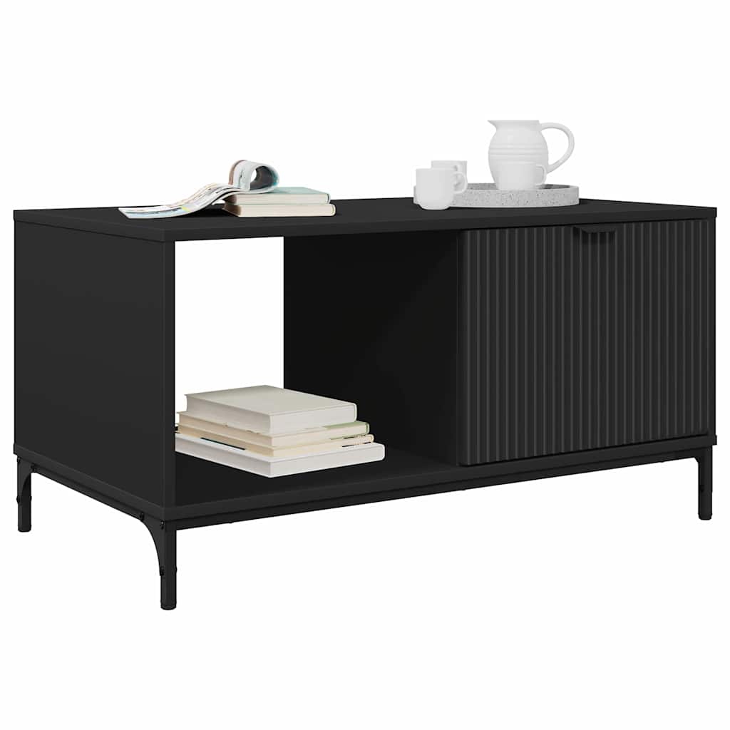 vidaXL Salontafel Zwart 90 x 49 x 46 cm Bewerkt hout
