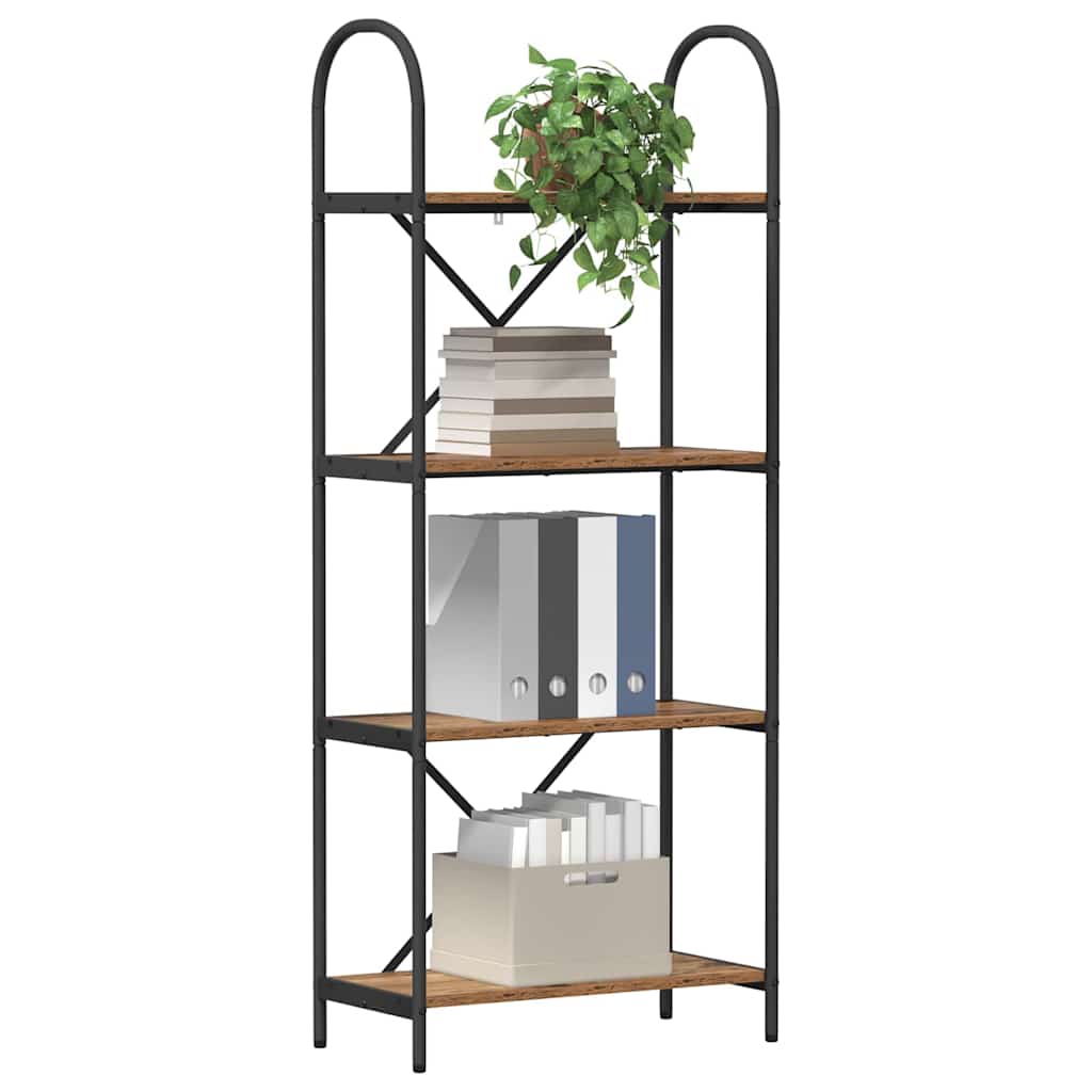vidaXL Boekenkast Gerookt eiken 60 x 30 x 146 cm Bewerkt hout
