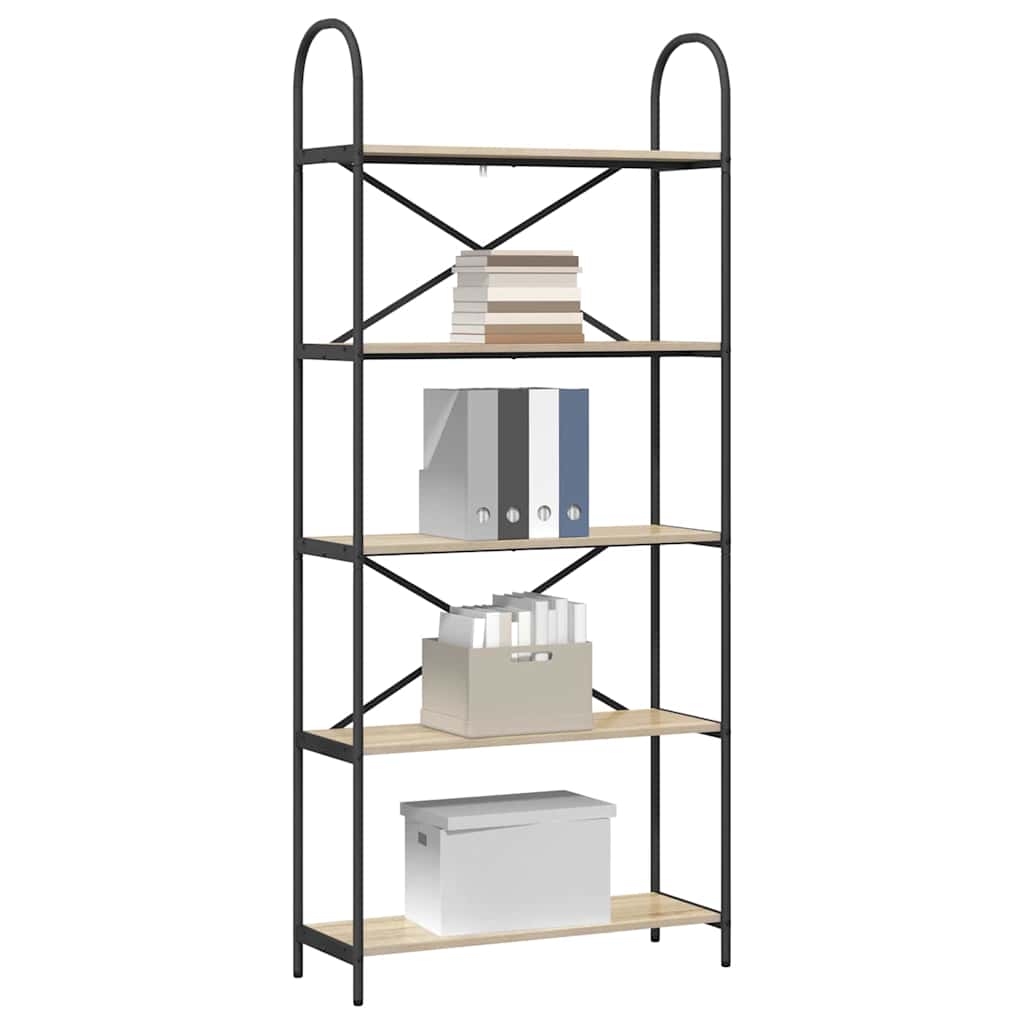 vidaXL Boekenkast Sonoma eiken 80 x 30 x 183 cm Bewerkt hout