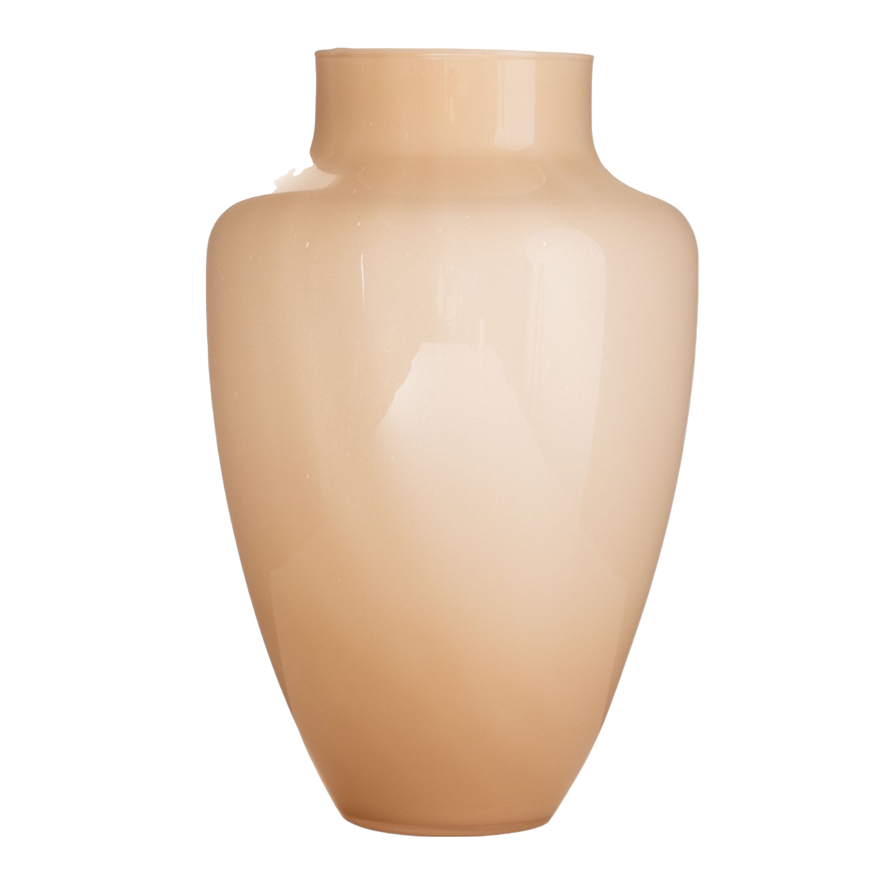 Hakbijl Glass Bloemenvaas Olaf - Beige/geel - glas - D21 x H30 cm - decoratie -
