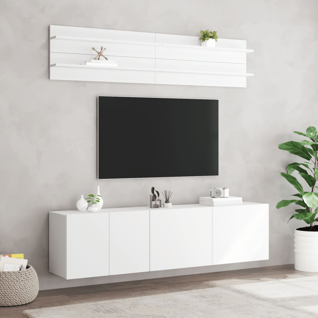 vidaXL 6-delige Tv-meubelset bewerkt hout wit