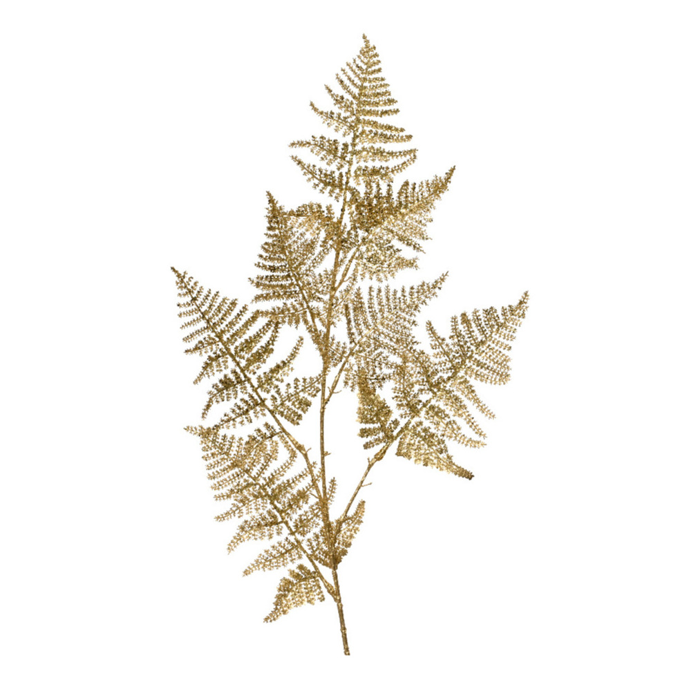 Decoris Kunstplant tak varen - goud - 87 x cm - kunststof - metallic glans - decoratie -
