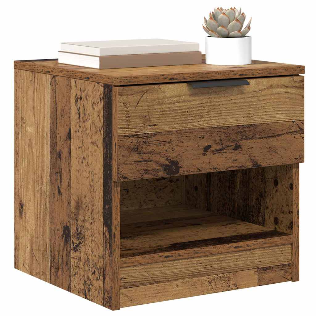 vidaXL Bedkast met lade 2 pcs Oud hout 40 x 39 x 40 cm Bewerkt hout