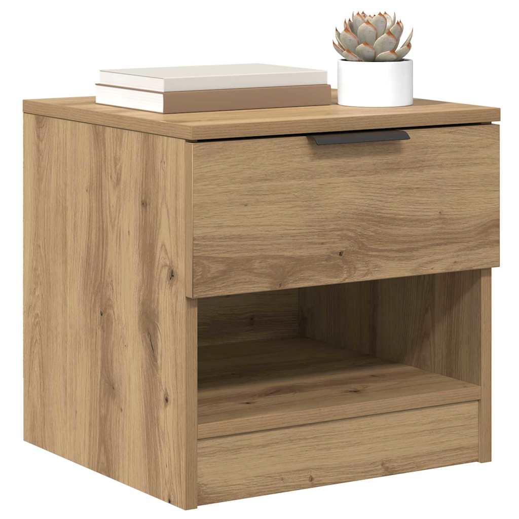 vidaXL Bedkast met lade 2 pcs artisanaal eikenkleurig 40 x 39 x 40 cm
