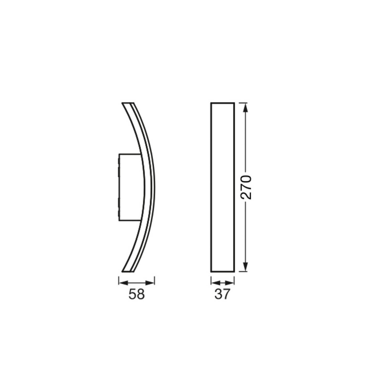 Osram LED buiten wandlamp ENDURA STYLE BOW, donkergrijs, 27 cm