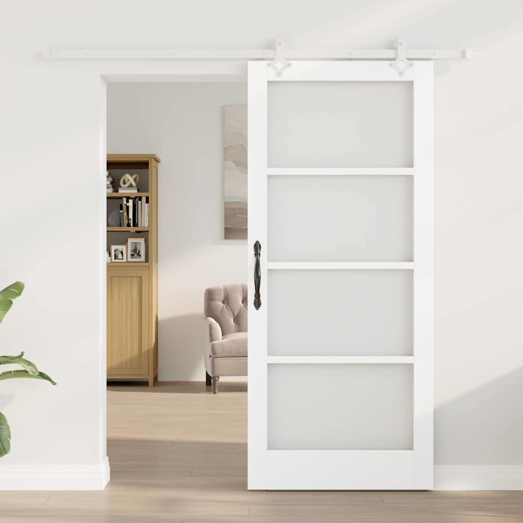 vidaXL Schuifdeur Wit 86 x 198.5 cm Hout en metaal