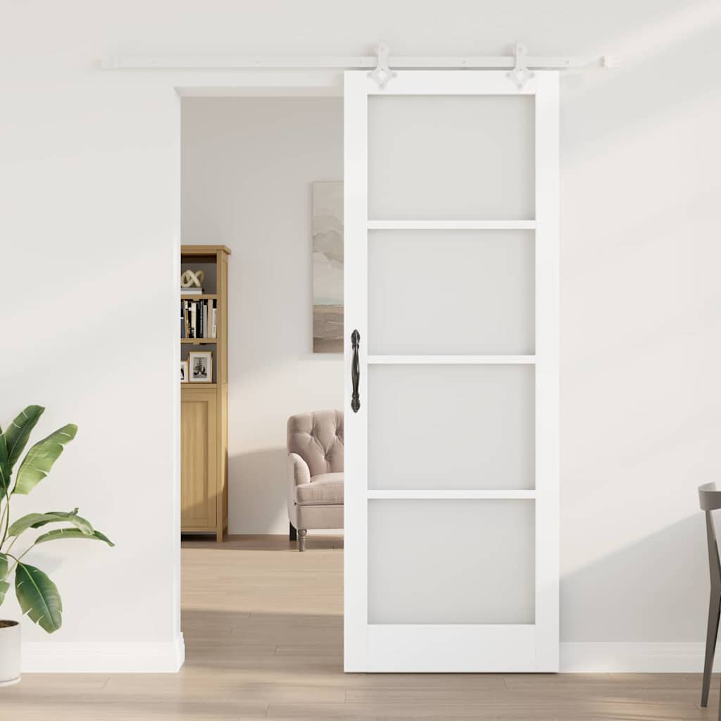 vidaXL Schuifdeur Wit 83 x 232 cm Hout en metaal