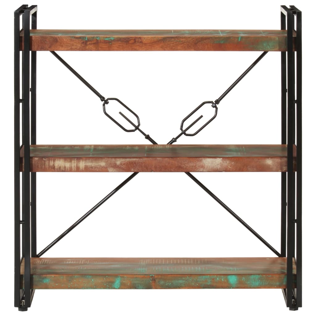 vidaXL Boekenkast 3-laags 77x30x80 cm massief recycled hout en ijzer