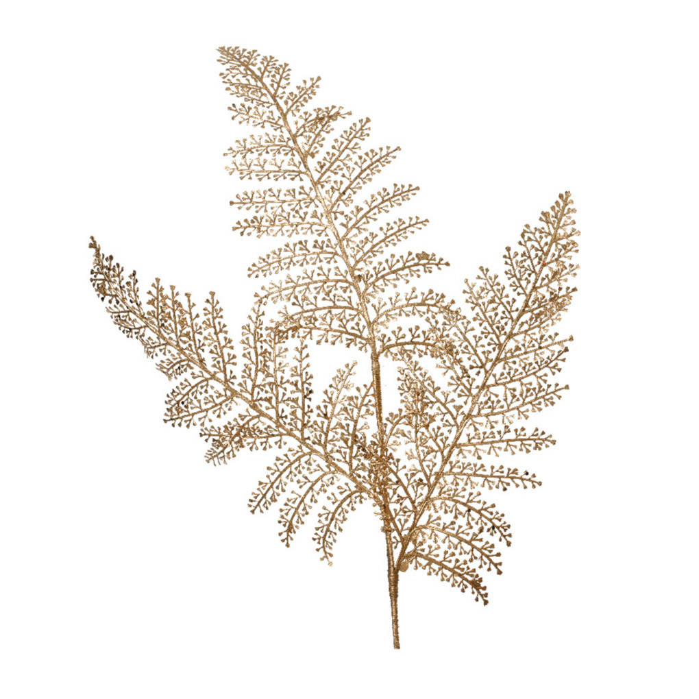 Decoris Kunstplant tak varen - goud - 80 x 30 cm - kunststof - metallic glans - decoratie -