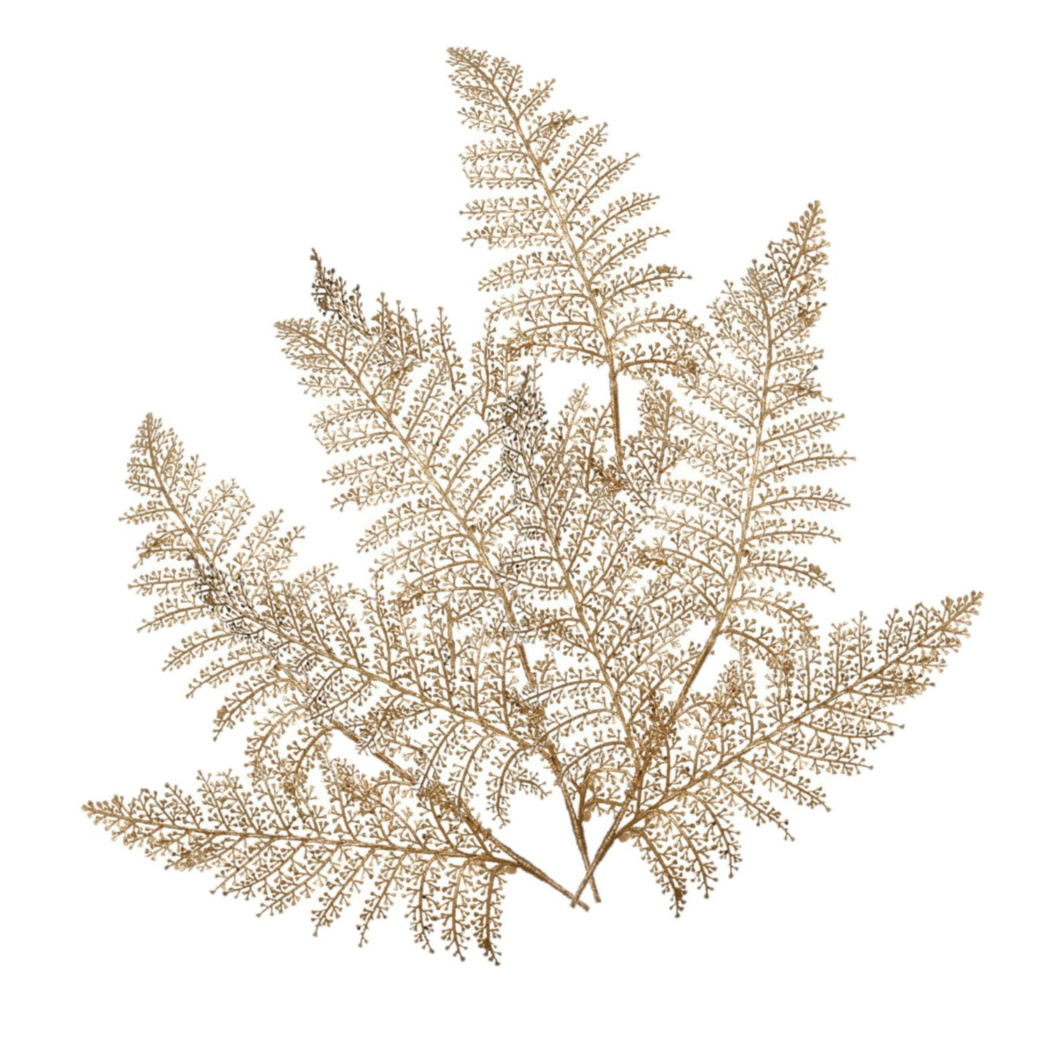 Decoris Kunstplant tak varen - 4x - goud - 80 x 30 cm - kunststof - metallic glans - decoratie -