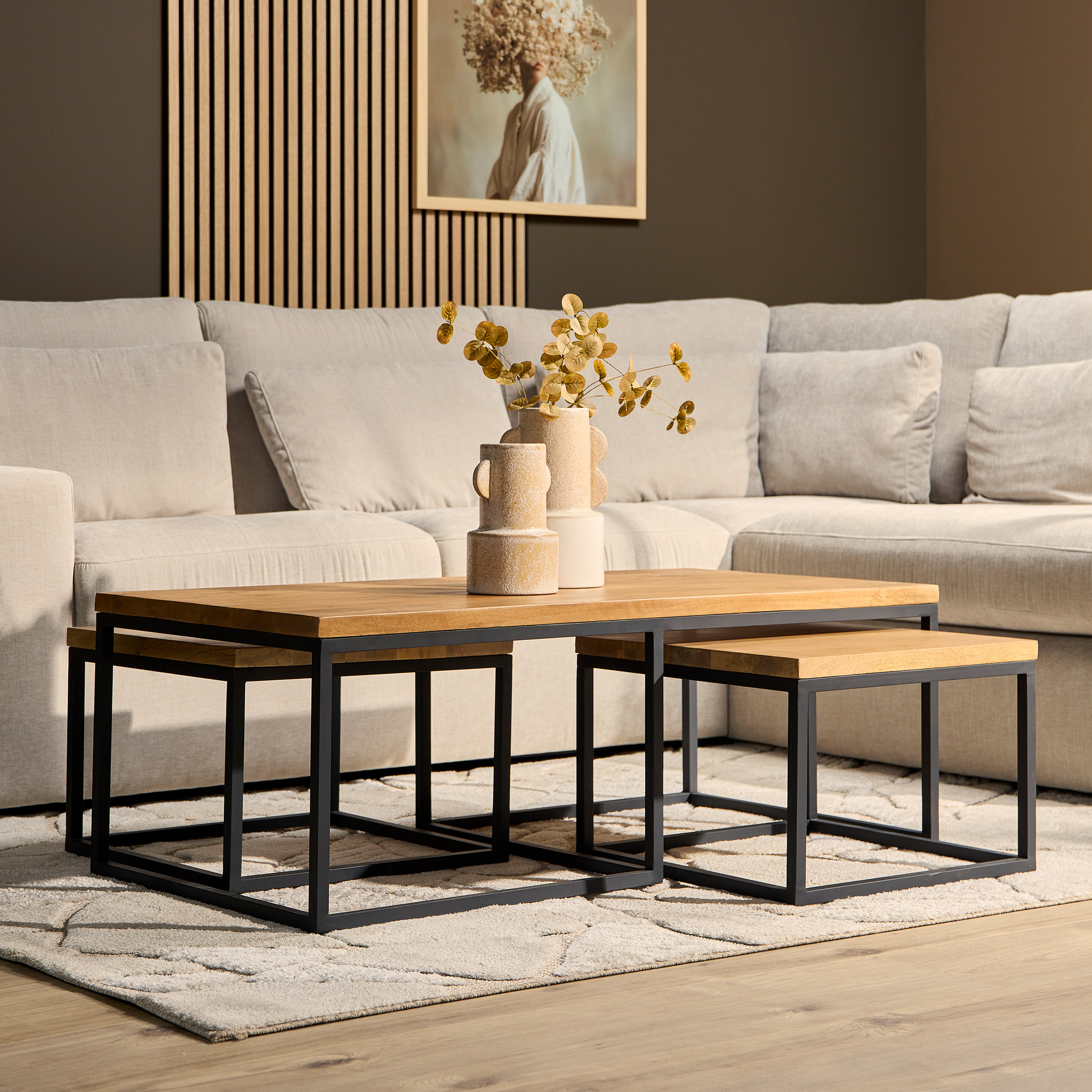 Het Steigerhouthuis Salontafel Denver | Set van 3 | Rechthoek