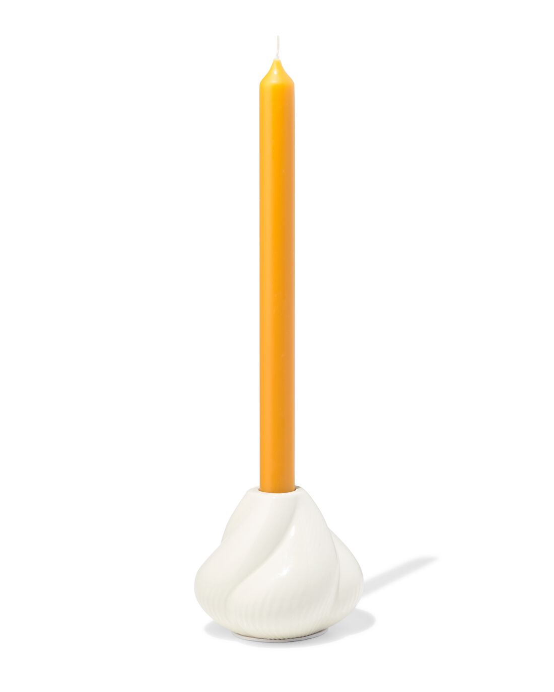 051 Kandelaar 9.2x9cm Keramiek Twist Crème