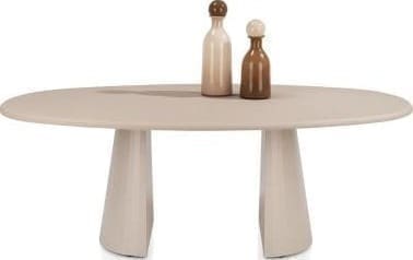 Lund eetkamertafel ovaal 210 x 120 cm. - stone-skin - cone poot - desert
