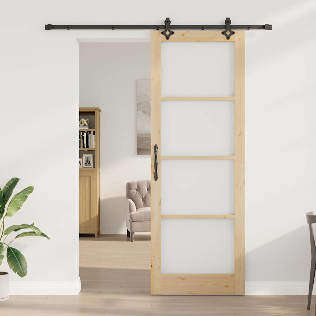 vidaXL Schuifdeur ORKDAL Bruin 83 x 232 cm Hout en metaal