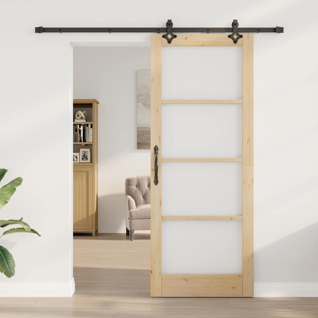 vidaXL Schuifdeur ORKDAL Bruin 83 x 211 cm Hout en metaal