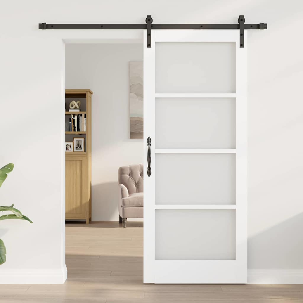 vidaXL Schuifdeur ORKDAL Wit 83 x 202 cm Massief grenenhout