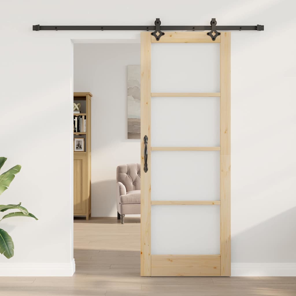 vidaXL Schuifdeur ORKDAL Bruin 78 x 211 cm Hout en metaal