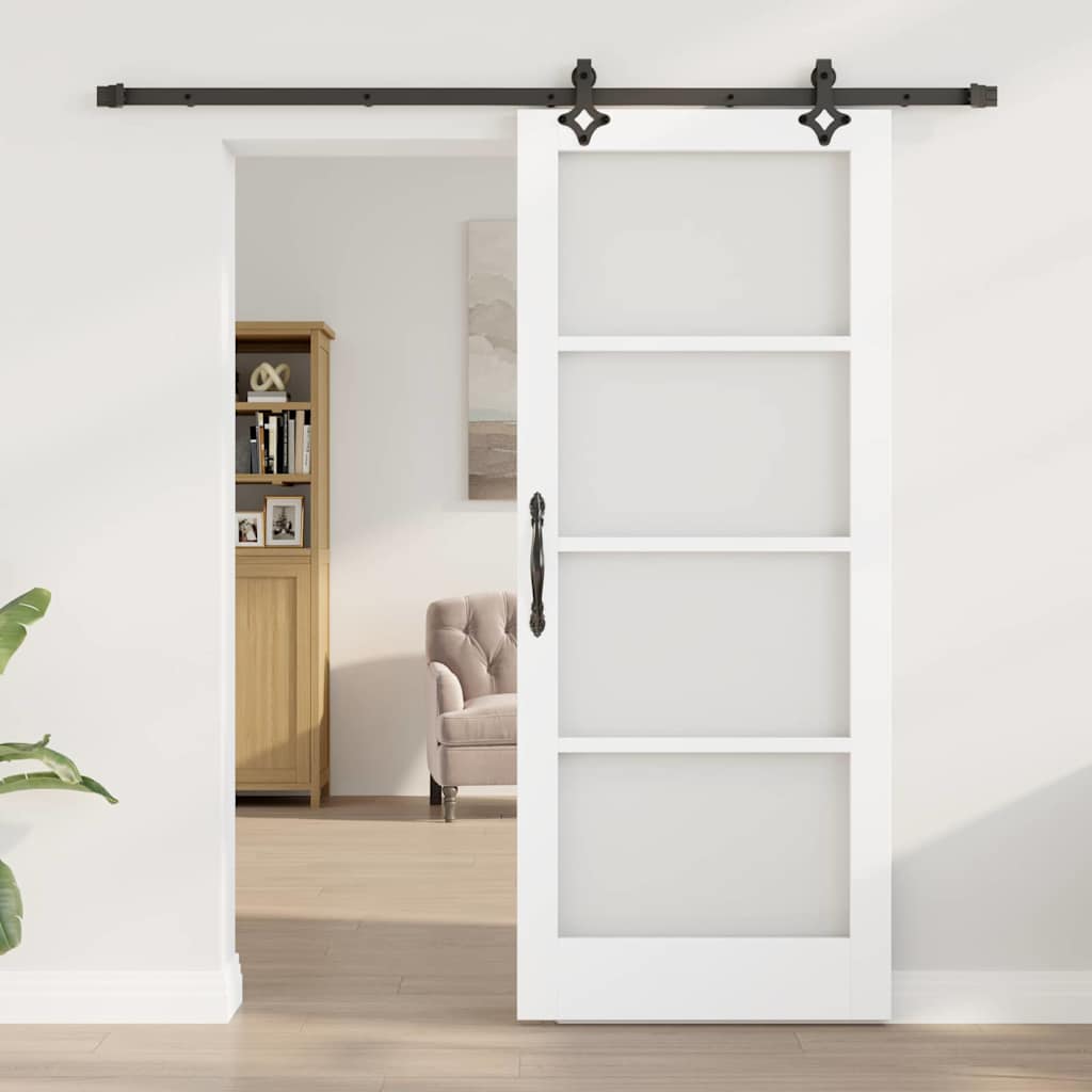 vidaXL Schuifdeur ORKDAL Wit 83 x 202 cm Hout en metaal