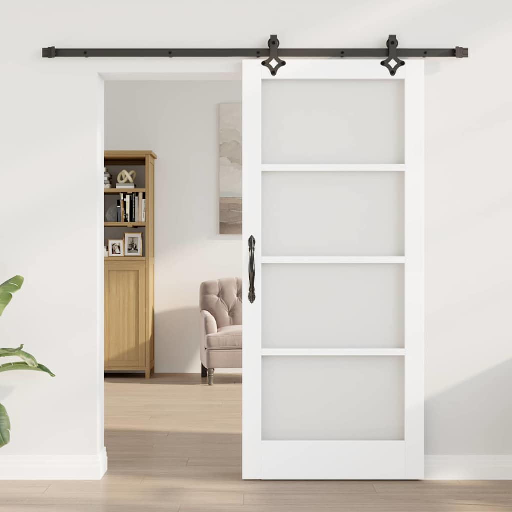 vidaXL Schuifdeur ORKDAL Wit 86 x 198.5 cm Hout en metaal