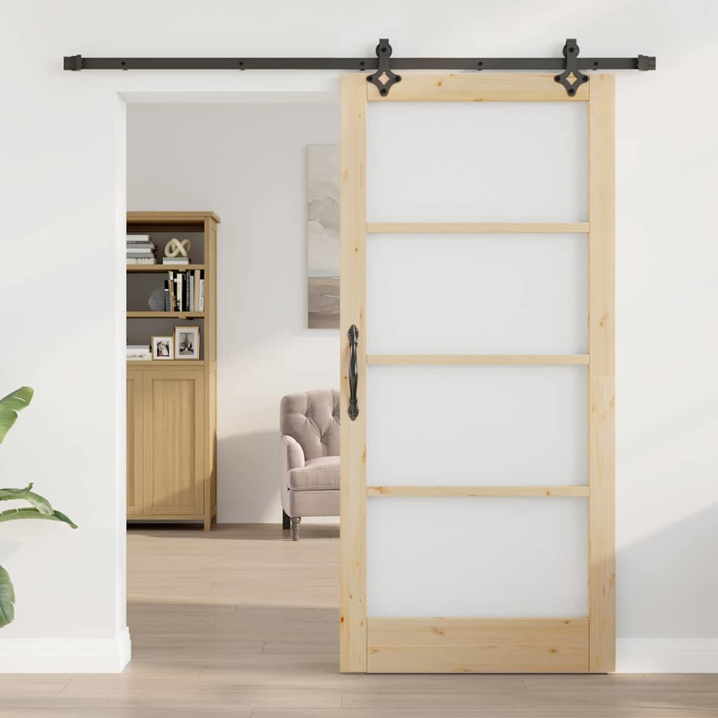vidaXL Schuifdeur ORKDAL Bruin 93 x 202 cm Hout en metaal