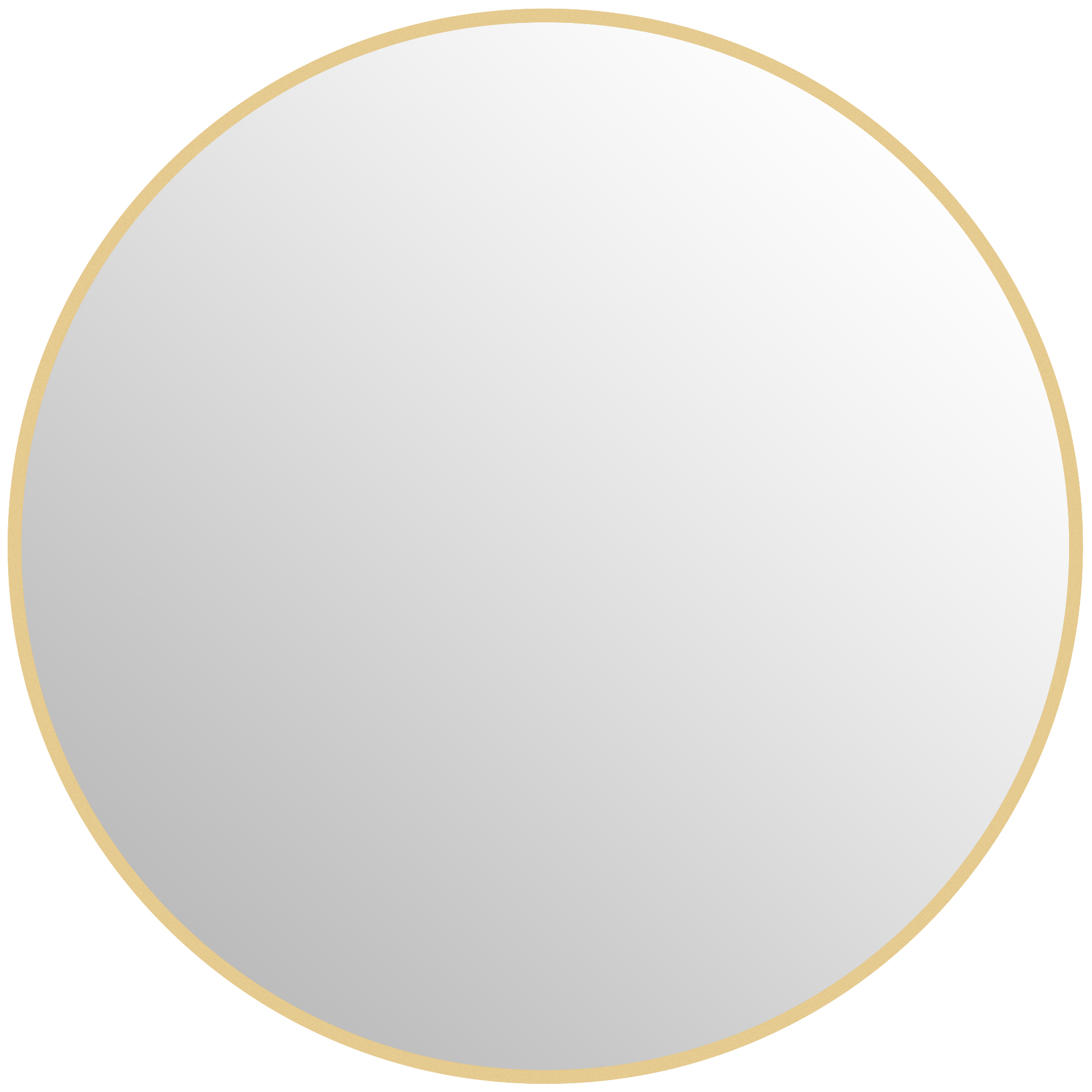 HOMCOM 70 x 70 cm ronde Badkamerspiegel, Wandmontage, gouden Frame