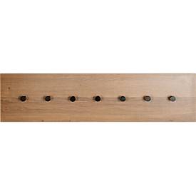 HAKU wandkapstok, 7 haken, elk met een draagvermogen van 3 kg, B 800 x D 50 x H 200 mm, hout/metaal, donker eiken decor/zwart