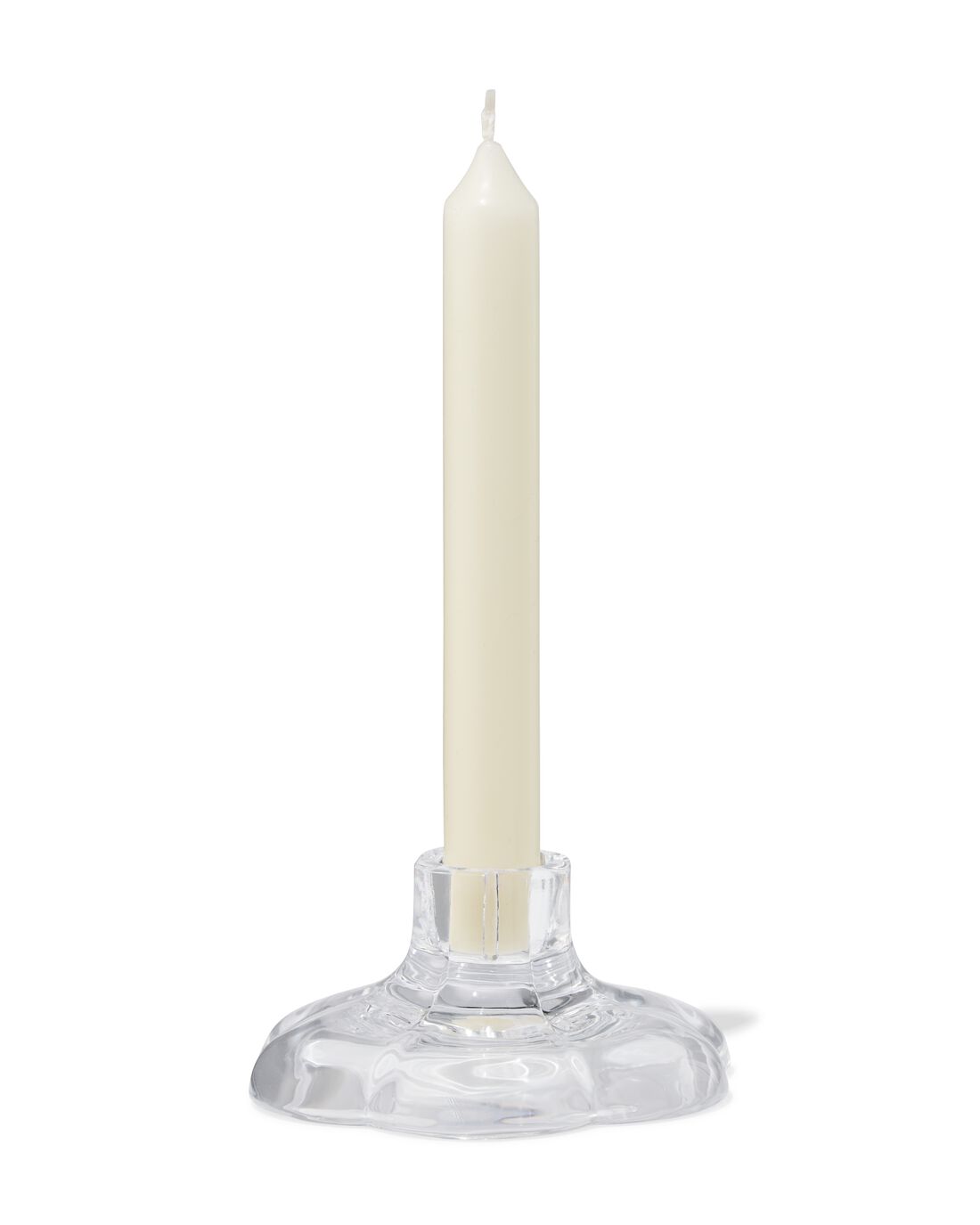 051 Kandelaar 9.7x5cm Glas Transparant Bloem (transparant)