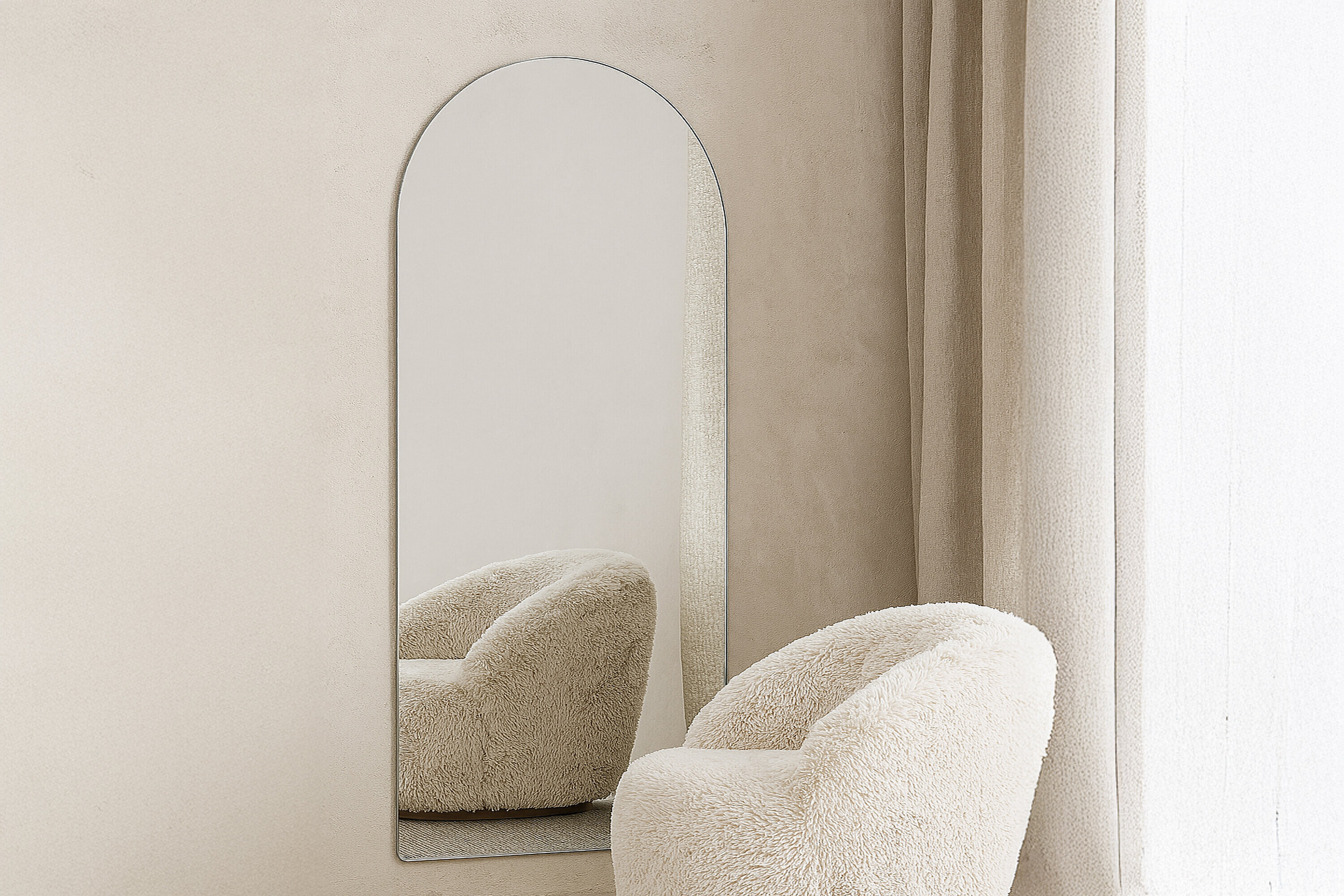 Nohr Gebogen Spiegel Cheryll 193 x 100cm - Transparant - Ovaal