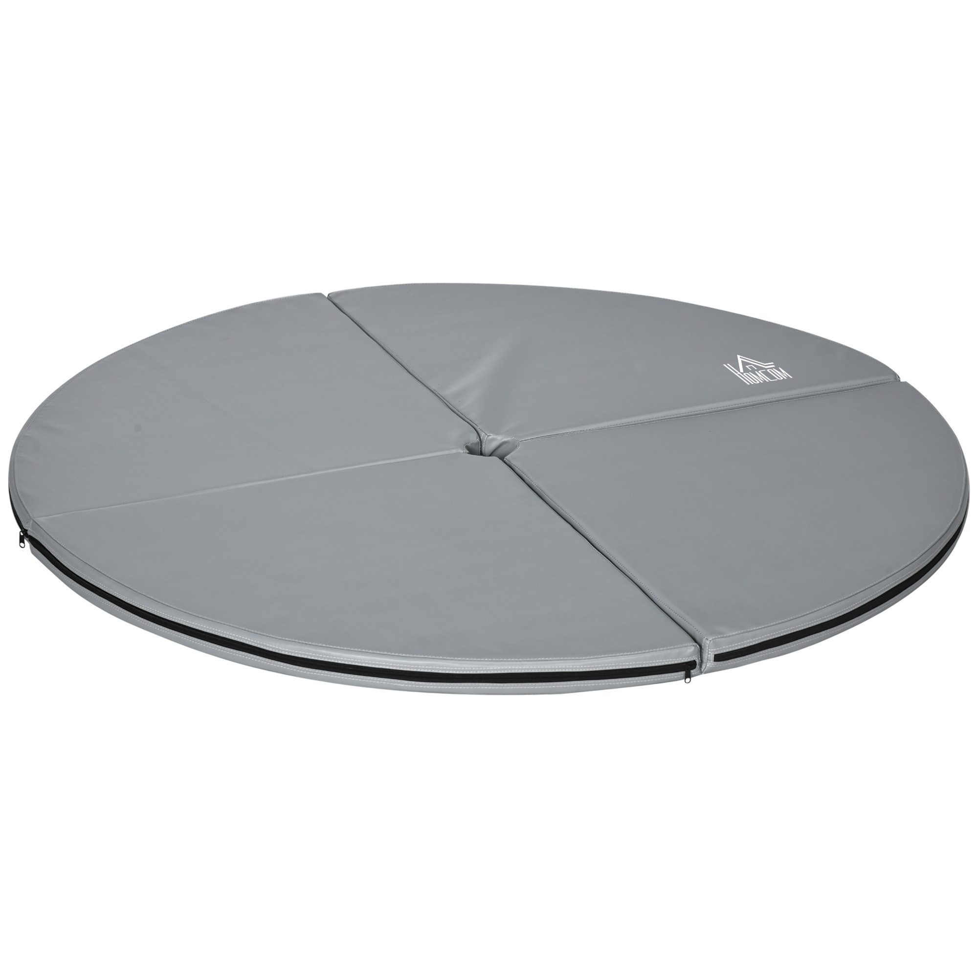 HOMCOM Pole Dance valmat Ø150 cm, 5 cm dik - opvouwbaar en waterbestendig, lichtgrijs