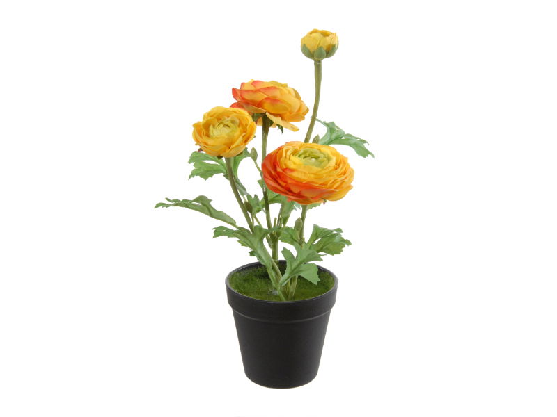 Louis maes Ranonkel h35 cm p geel/oranje zijde nepbloem - 