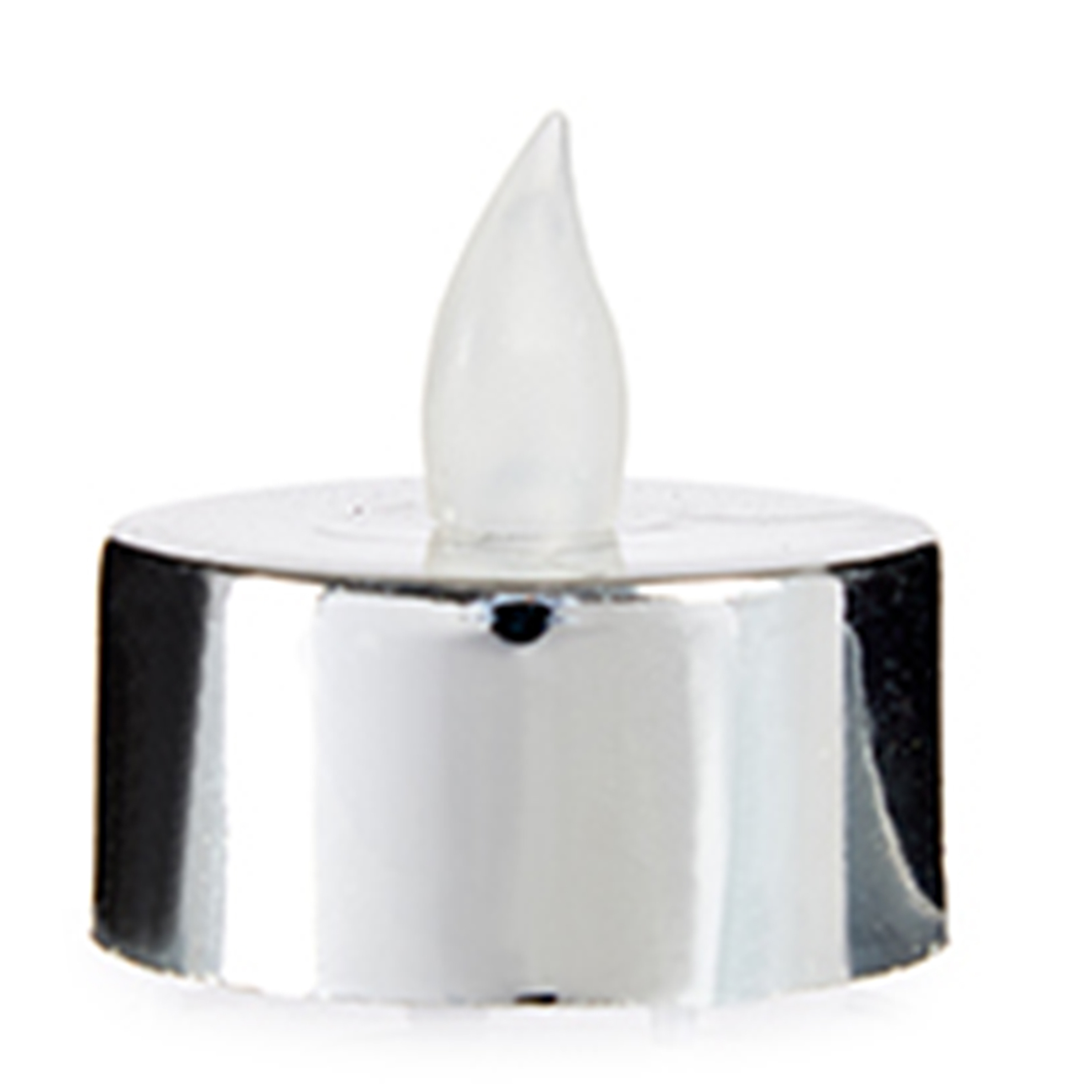 Giftdecor LED waxinelichtjes - 4x - zilverkleurig - incl. batterijen - sfeer theelichtjes -