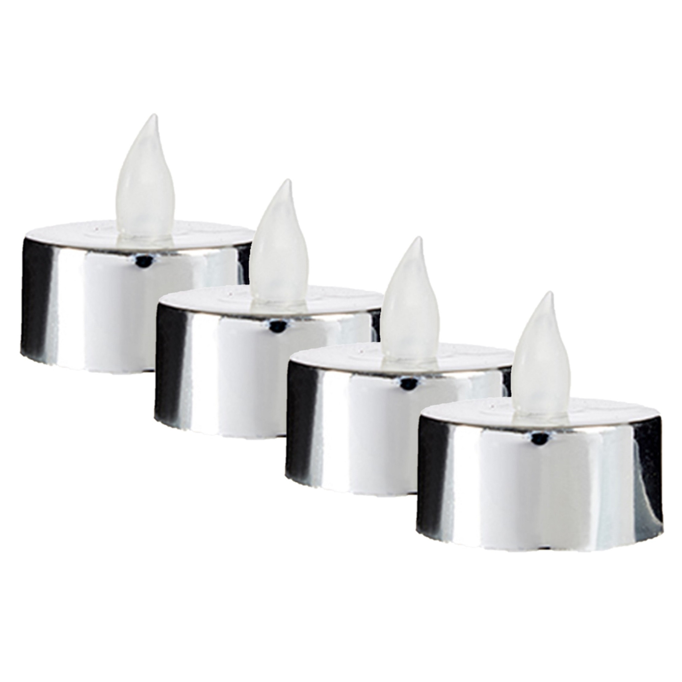 Giftdecor LED waxinelichtjes - 16x - zilverkleurig - incl. batterijen - sfeer theelichtjes -