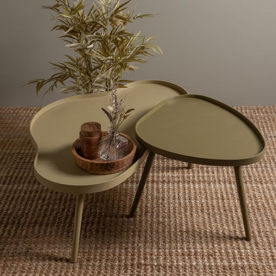 WOOOD Bijzettafel Mae Set van 2 stuks Organisch - Bruin