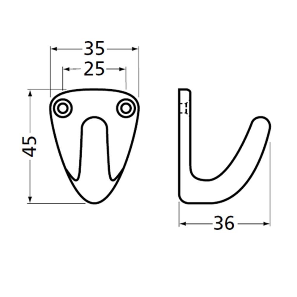 Hermeta Handdoekhaak zwart