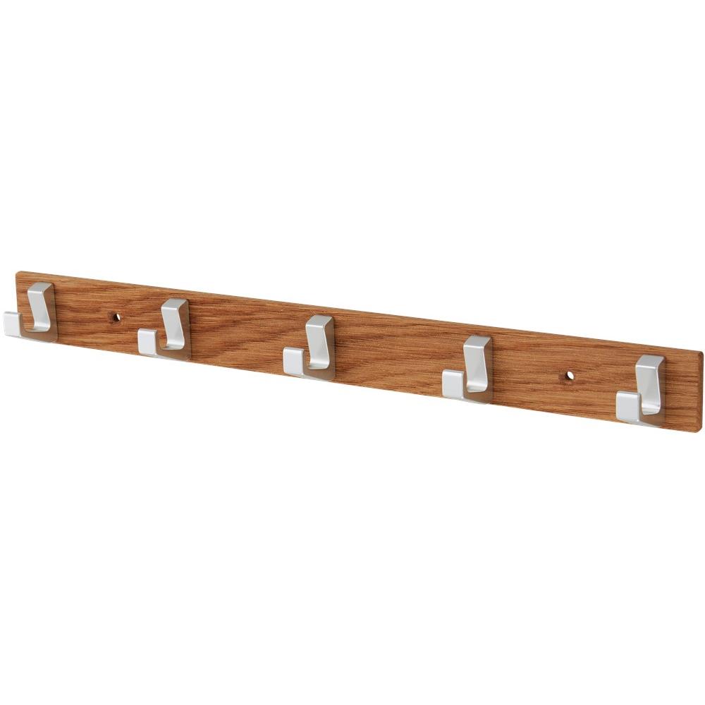 Hermeta Handdoekrek 5-haaks hout - aluminium