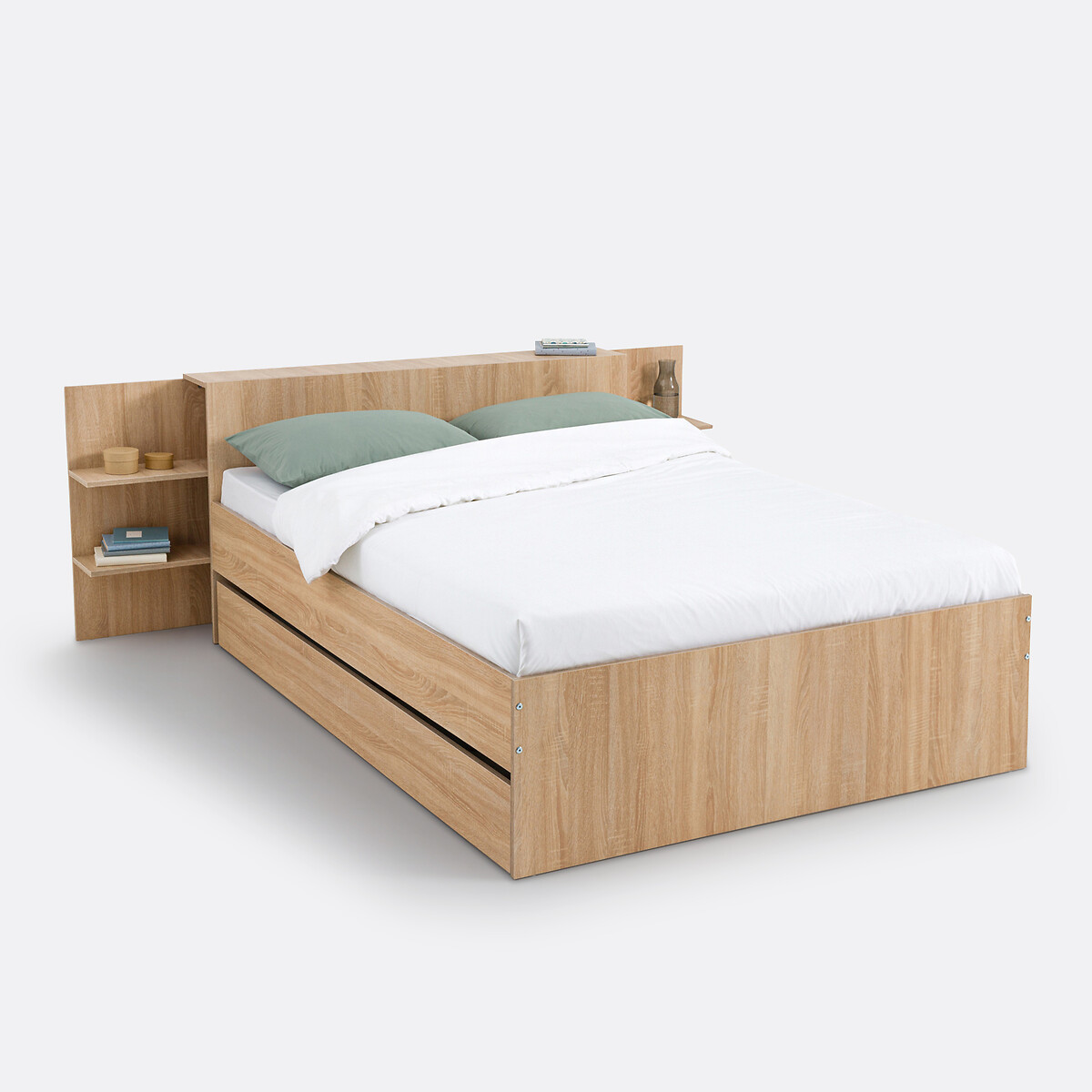 SO'HOME Bed met opberging, legplanken en lade, Niolo