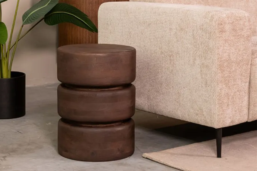 WOONENZO Bijzettafel Milly - espresso