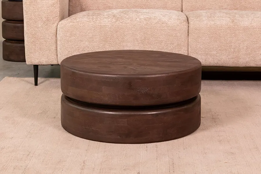 WOONENZO Salontafel Milly - espresso 70x70 cm