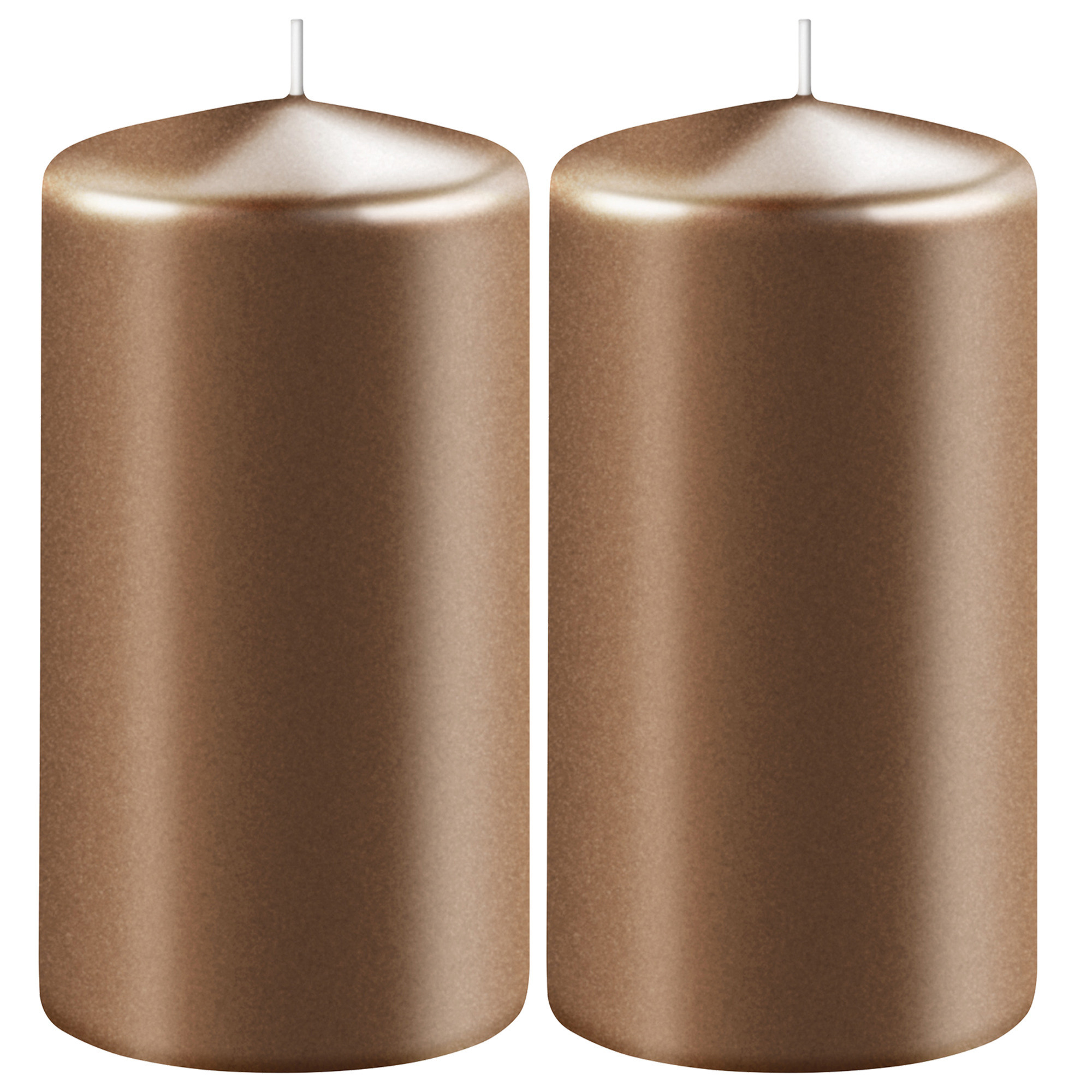 Enlightening Candles Cilinder/stompkaars - 2x - koper - D6 x H8 cm - 27 branduur -