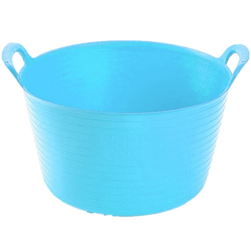 PlasticForte Flexibele emmer/kuip - 4x - blauw - kunststof - rond - 56 liter - 60 x 53 x cm - wasmand -