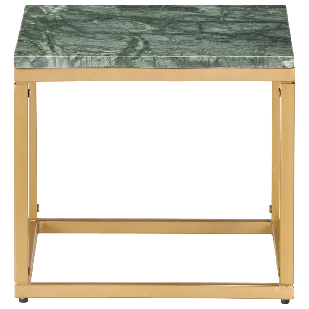 vidaXL Salontafel 40x40x35 cm echt steen met marmeren textuur groen
